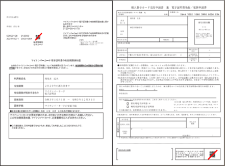「マイナンバーカード・電子証明書の有効期限通知書」の画像